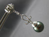 ESTATE LARGE 1.04CT DIAMOND & AAA TAHITIAN PEARL 18K WHITE GOLD 3D FUN HANGING EARRINGS