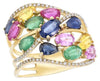 LARGE 2.84CT DIAMOND & AAA MULTI GEM 14KT YELLOW GOLD 3D OVAL & ROUND FUN RING