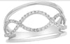 ESTATE WIDE .26CT DIAMOND 14KT WHITE GOLD 3D CLASSIC INFINITY LOVE RING