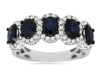 2.64CT DIAMOND & AAA SAPPHIRE 14KT WHITE GOLD 3D OVAL & ROUND ANNIVERSARY RING