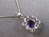 .88CT DIAMOND & AAA AMETHYST 14KT 2 TONE GOLD 3D FLORAL SQUARE FLOATING PENDANT