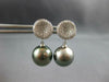 LARGE .54CT DIAMOND & AAA TAHITIAN PEARL 14KT WHITE GOLD 3D FUN HANGING EARRINGS
