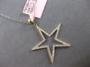 ESTATE .36CT DIAMOND 14KT YELLOW GOLD 3D CLASSIC OPEN STAR LOVE FLOATING PENDANT