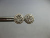 ESTATE .52CT DIAMOND 14KT WHITE GOLD 3D CLASSIC ROUND CLUSTER HALO STUD EARRINGS