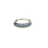 .98CT DIAMOND & AAA SAPPHIRE 18KT WHITE GOLD 3D 3 ROW PAVE ANNIVERSARY RING