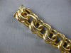 ESTATE LARGE AND LONG 14KT YELLOW GOLD 3D DOUBLE LINK SOLID CHARM BRACELET