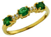 .61CT DIAMOND & AAA EMERALD 14K YELLOW GOLD 3D 3 STONE PAST PRESENT FUTURE RING