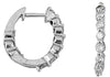 1.0CT DIAMOND 14K WHITE GOLD ROUND 10 STONE SHARED PRONG HUGGIE HANGING EARRINGS