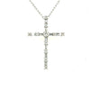 ESTATE .57CT DIAMOND 18KT YELLOW GOLD 3D ROUND & BAGUETTE CROSS FLOATING PENDANT
