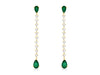 1.78CT DIAMOND & AAA EMERALD 14KT YELLOW GOLD PEAR SHAPE DROP HANGING EARRINGS