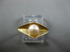 ESTATE AAA SOUTH SEA PEARL 14KT YELLOW GOLD 3D MATTE & SHINY SOLITAIRE FUN RING