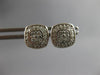 .34CT DIAMOND 14KT WHITE GOLD 3D CLASSIC ROUND SQUARE GEOMETRICAL STUD EARRINGS