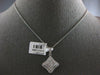 LARGE 1.10CT DIAMOND 18KT WHITE GOLD INVISIBLE SQUARE FILIGREE FLOATING PENDANT