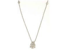 .33CT DIAMOND 14KT WHITE GOLD 3D ROUND PAVE TEAR DROP BY THE YARD LOVE NECKLACE