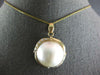 LARGE .25CT DIAMOND & AAA MOTHER OF PEARL 14K YELLOW GOLD FLOATING PENDANT 27200