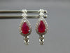 .80CT DIAMOND & AAA RUBY 14KT WHITE GOLD PEAR SHAPE & ROUND HUGGIE HOOP EARRINGS