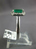 WIDE 1.09CT DIAMOND & AAA EMERALD 14KT WHITE GOLD 3D EMERALD CUT ENGAGEMENT RING