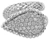 ESTATE .79CT DIAMOND 18KT WHITE GOLD PAVE CLASSIC MILGRAIN PEAR SHAPE SNAKE RING