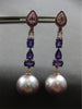 ESTATE LARGE 3.13CT DIAMOND AAA MULTI GEM & PINK SOUTH SEA PEARL 18K ROSE GOLD EARRINGS