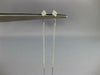 LONG .14CT DIAMOND 14KT WHITE GOLD 3D GEOMETRICAL CAHIN BAR FUN HANGING EARRINGS