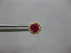 .65CT DIAMOND & AAA RUBY 14K YELLOW GOLD ROUND HALO FLOWER MARTINI STUD EARRINGS