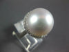 LARGE .37CT DIAMOND & AAA SOUTH SEA PEARL 18KT WHITE GOLD CLASSIC HALO LOVE RING