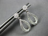 ESTATE .48CT DIAMOND 14KT WHITE GOLD 3D CLASSIC TEAR DROP FUN HANGING EARRINGS