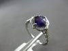 ESTATE 1.1CT DIAMOND & AAA AMETHYST 14KT WHITE GOLD 3D CLASSIC FLOWER LOVE RING