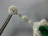 ESTATE EXTRA LARGE 10.14CT DIAMOND & AAA EMERALD 18K WHITE GOLD HANGING EARRINGS