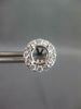 LARGE .74CT DIAMOND 18K WHITE GOLD CLASSIC 4 PRONG HALO SEMI MOUNT STUD EARRINGS