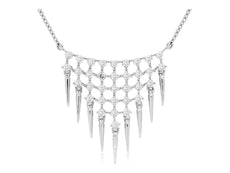 .50CT DIAMOND 14KT WHITE GOLD 3D MULTI ROW TRIANGULAR CHANDELIER LOVE NECKLACE