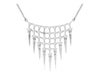 .50CT DIAMOND 14KT WHITE GOLD 3D MULTI ROW TRIANGULAR CHANDELIER LOVE NECKLACE