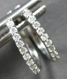 SMALL .15CT DIAMOND 14KT WHITE GOLD 2MM OVAL LEVERBACK HANGING EARRINGS #27906