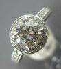 ESTATE LARGE 1.98CT DIAMOND 18KT WHITE GOLD 3D SOLITAIRE HALO ENGAGEMENT RING