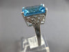 LARGE 9.55CT DIAMOND & AAA BLUE TOPAZ 14K WHITE GOLD 3D CUSHION & ROUND FUN RING