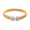 .54CT DIAMOND 18K 2 TONE GOLD DOUBLE PYRAMID SNAKE FLEXIBLE CUFF BANGLE BRACELET