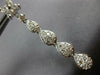 ESTATE LARGE 1.65CT DIAMOND 14KT WHITE GOLD 3D FLOWER TEAR DROP HANGING EARRINGS