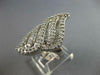 ESTATE LARGE 2.0CT DIAMOND 14K WHITE GOLD ROUND & BAGUETTE DOUBLE LEAF LOVE RING