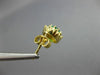 ESTATE 1.50CT DIAMOND & AAA EMERALD 14K YELLOW GOLD 3D OVAL FLOWER STUD EARRINGS
