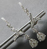 ESTATE .84CT DIAMOND 18KT WHITE GOLD 3D ROUND TEAR DROP FUN HANGING EARRINGS