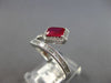 .80CT DIAMOND & AAA RUBY 14KT WHITE GOLD 3D EMERALD CUT & ROUND SQUARE LOVE RING