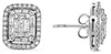 1.48CT DIAMOND 14KT WHITE GOLD ROUND & BAGUETTE CLUSTER INVISIBLE STUD EARRINGS