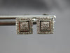 ESTATE .18CT DIAMOND 14KT WHITE GOLD 3D CLASSIC SQUARE GEOMETRICAL STUD EARRINGS