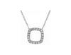 ESTATE .15CT DIAMOND 14KT WHITE GOLD 3D CLASSIC OPEN SQUARE FUN NECKLACE