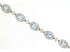 7.50CT DIAMOND & AAA AQUAMARINE 14KT WHITE GOLD 3D OVAL & ROUND TENNIS BRACELET