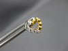 ESTATE SMALL .10CT DIAMOND 18KT YELLOW GOLD 3D OPEN HEART STUD EARRINGS #27390