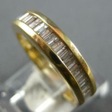 1.26CT DIAMOND 14K YELLOW GOLD 3D BAGUETTE CHANNEL 3/4 ETERNITY ANNIVERSARY RING