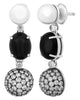 2.52CT DIAMOND & AAA ONYX & SOUTH SEA PEARL 18KT WHITE & BLACK GOLD FUN EARRINGS