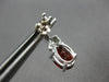 3.05CT DIAMOND & AAA GARNET 14KT WHITE GOLD 3D OVAL & ROUND FUN HANGING EARRINGS