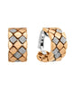 WIDE .64CT DIAMOND 18KT WHITE & ROSE GOLD GEOMETRICAL UMBRELLA HANGING EARRINGS